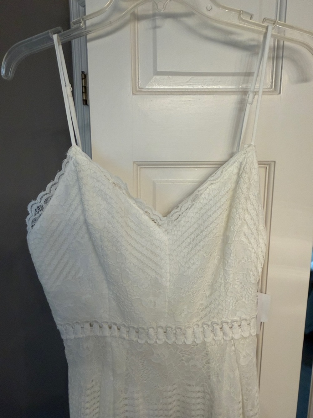 Chelsea28 White Lace Spaghetti-Strap Midi Dress - Picture 3 of 11